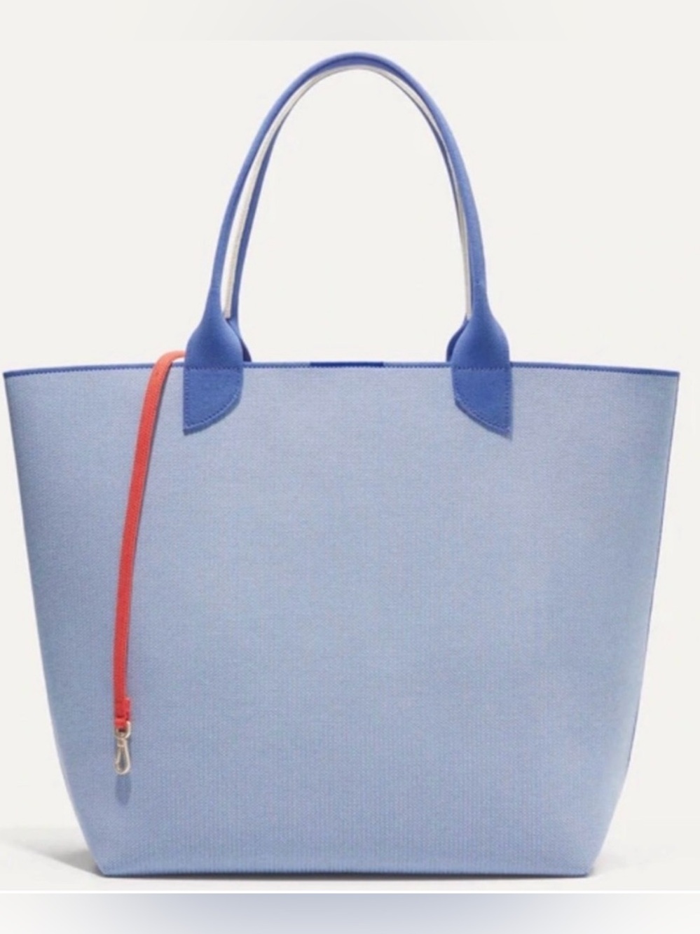 Rothy’s lightweight tote in “morning sky” blue
